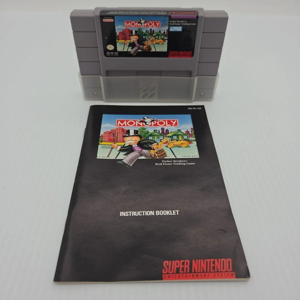 Monopoly Nintendo SNES Super Nintendo Parker Brothers SNS-ML-USA Authentic Work